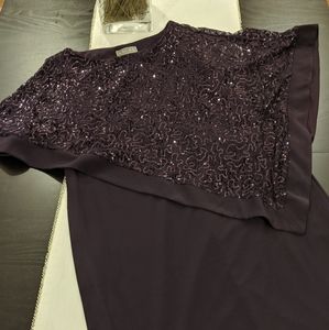 EUC Asymmetrical poncho sheath. Plum. 14